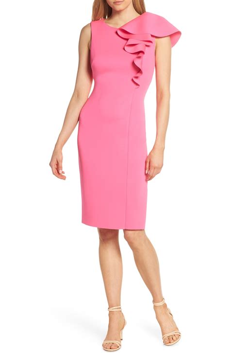 eliza j ruffle dress|eliza j ruffle sheath dress.